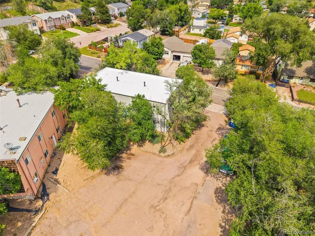 an aerial view of multiple house