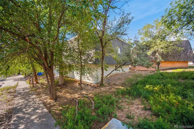 a view of backyard with green space