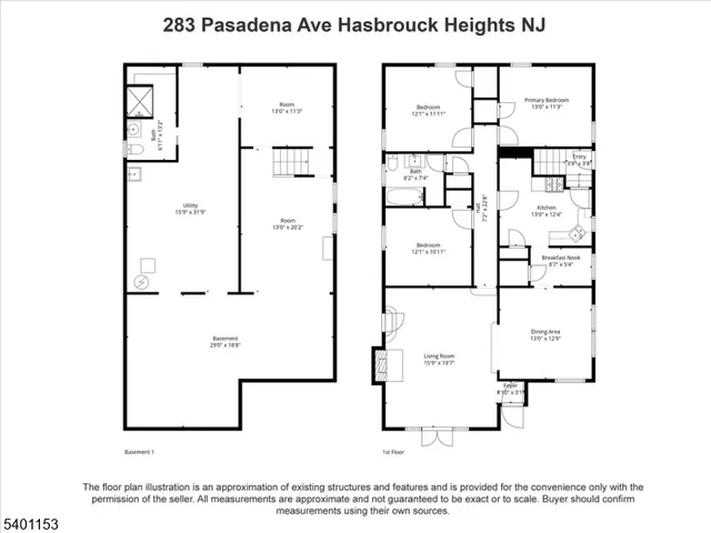$3,800 | 283 Pasadena Avenue, Hasbrouck Heights, NJ 07604