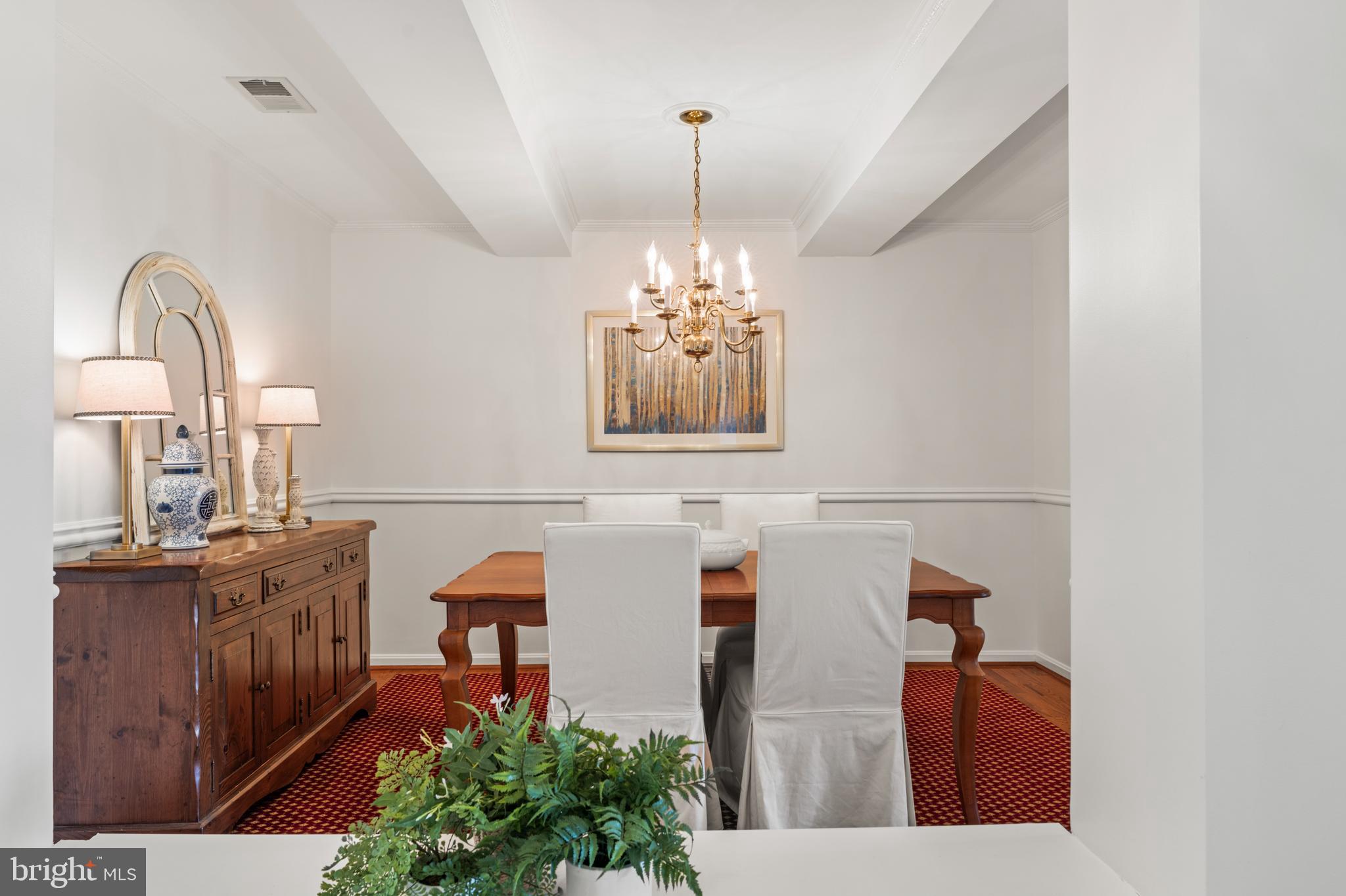 12246 Roundwood Road, Unit 507 Lutherville-Timonium, MD 21093 - Photo 14 of 58 Lovey Dining Room with Coffered Ceiling