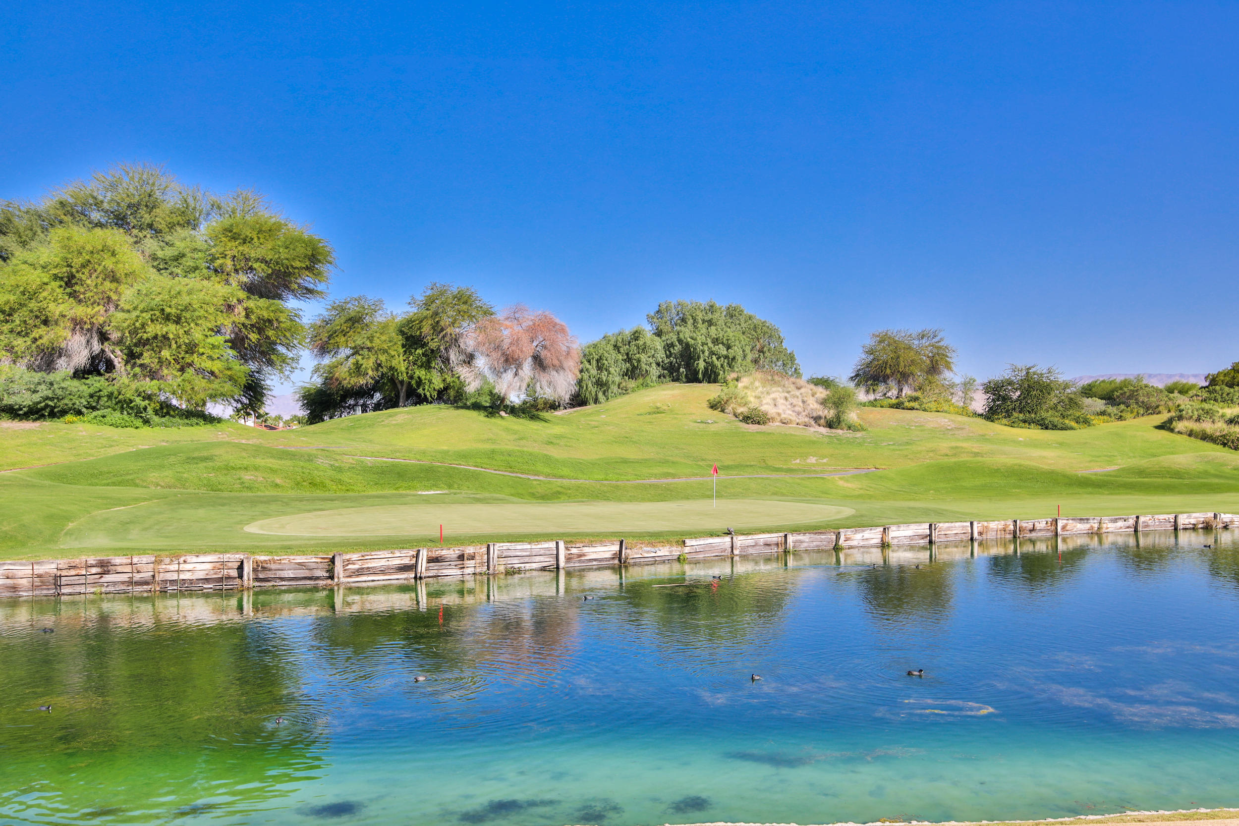360 Loch Lomond Road Rancho Mirage, CA 92270 - Photo 43 of 76 a view of a lake with a big yard