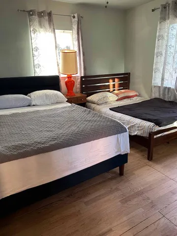 a view of a porch of a house