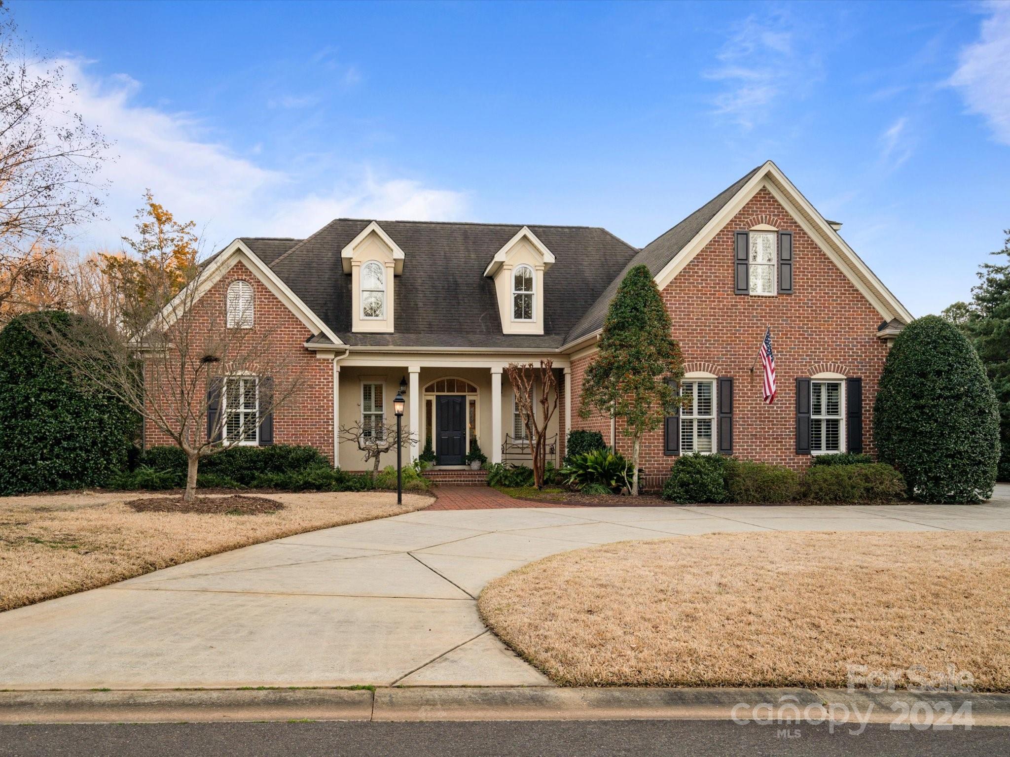 a front view of multiple houses