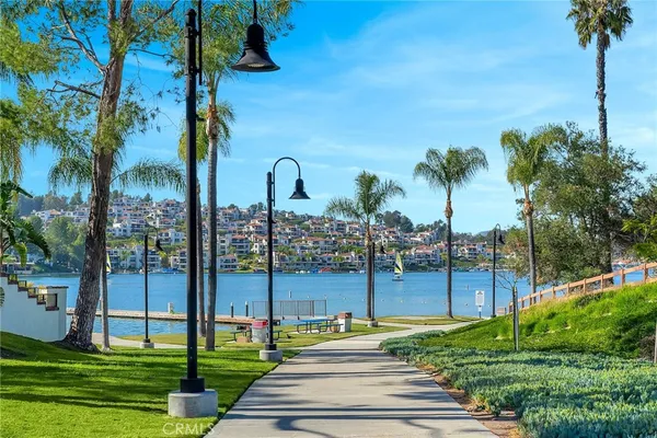 a view of a lake with outdoor space