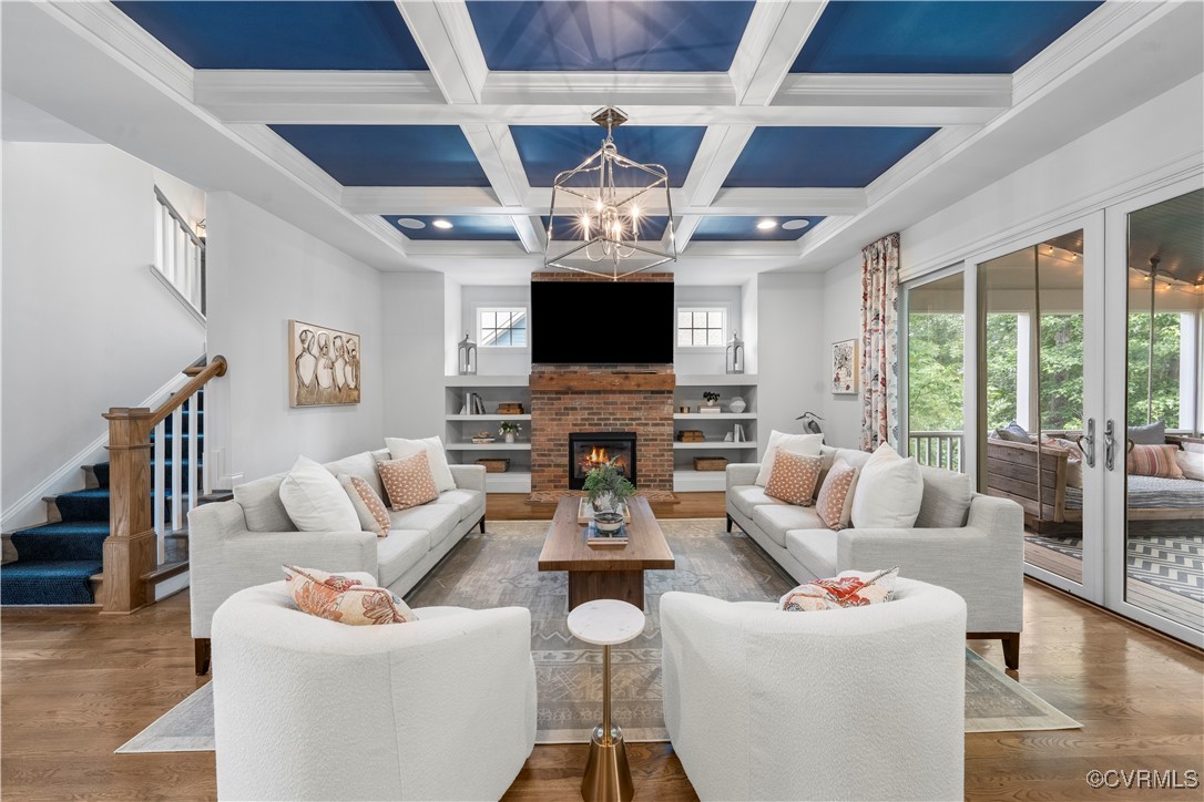1931 Muswell Court Midlothian, VA 23112 - Photo 11 of 50 Family Room w/ built ins, Fireplace and Coffered C
