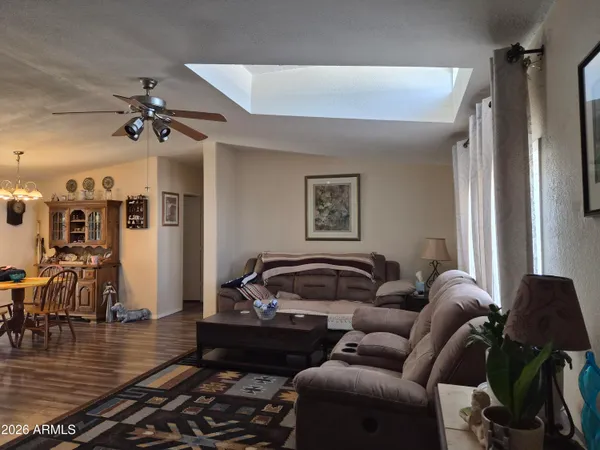a living room with furniture