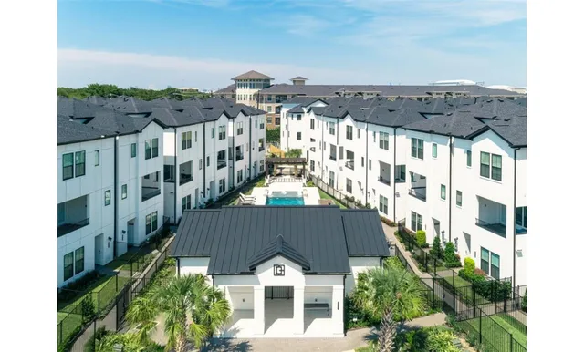 an aerial view of multiple houses