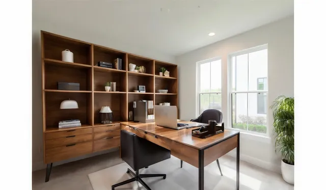 a view of a workspace with a window