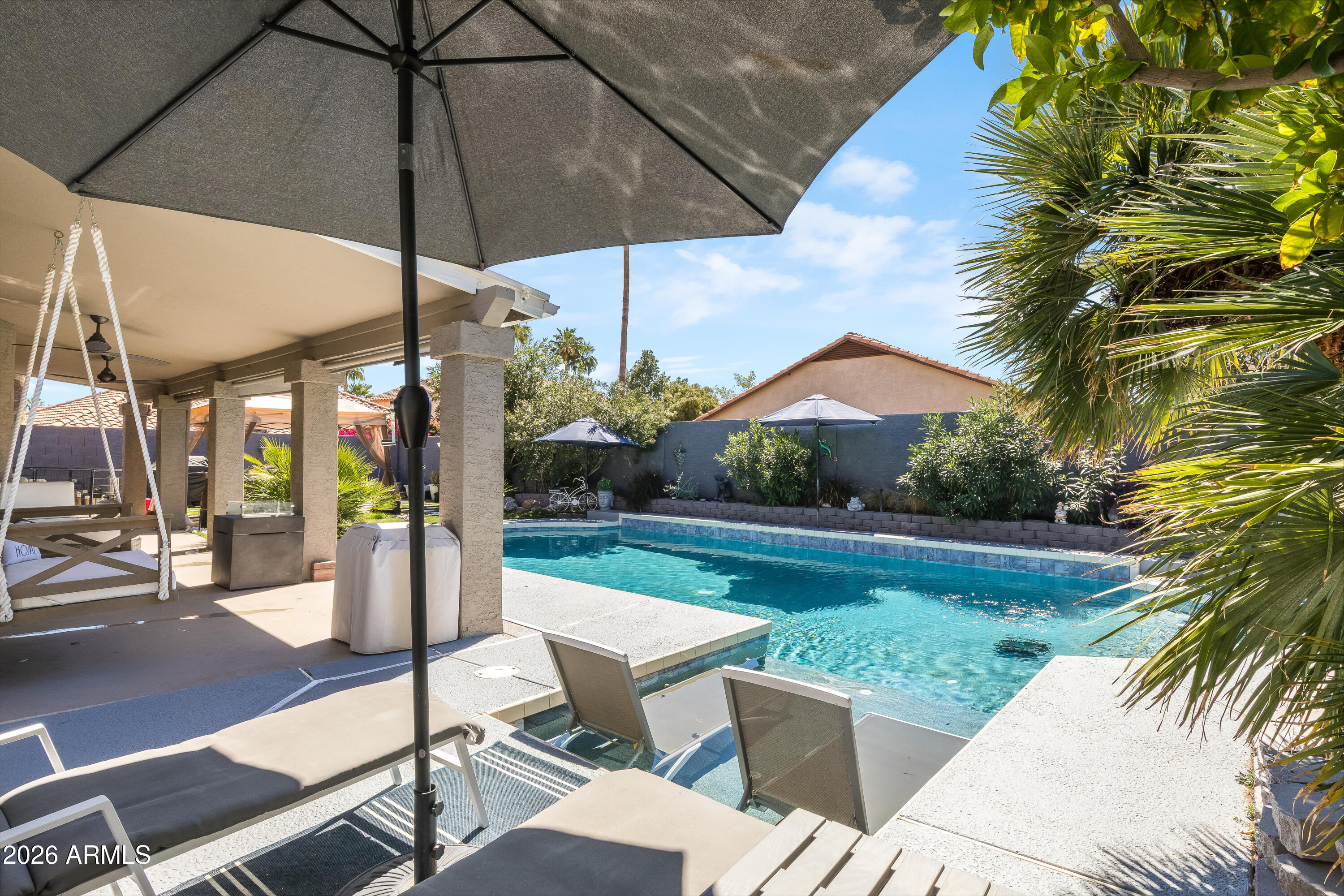 a view of an outdoor sitting space