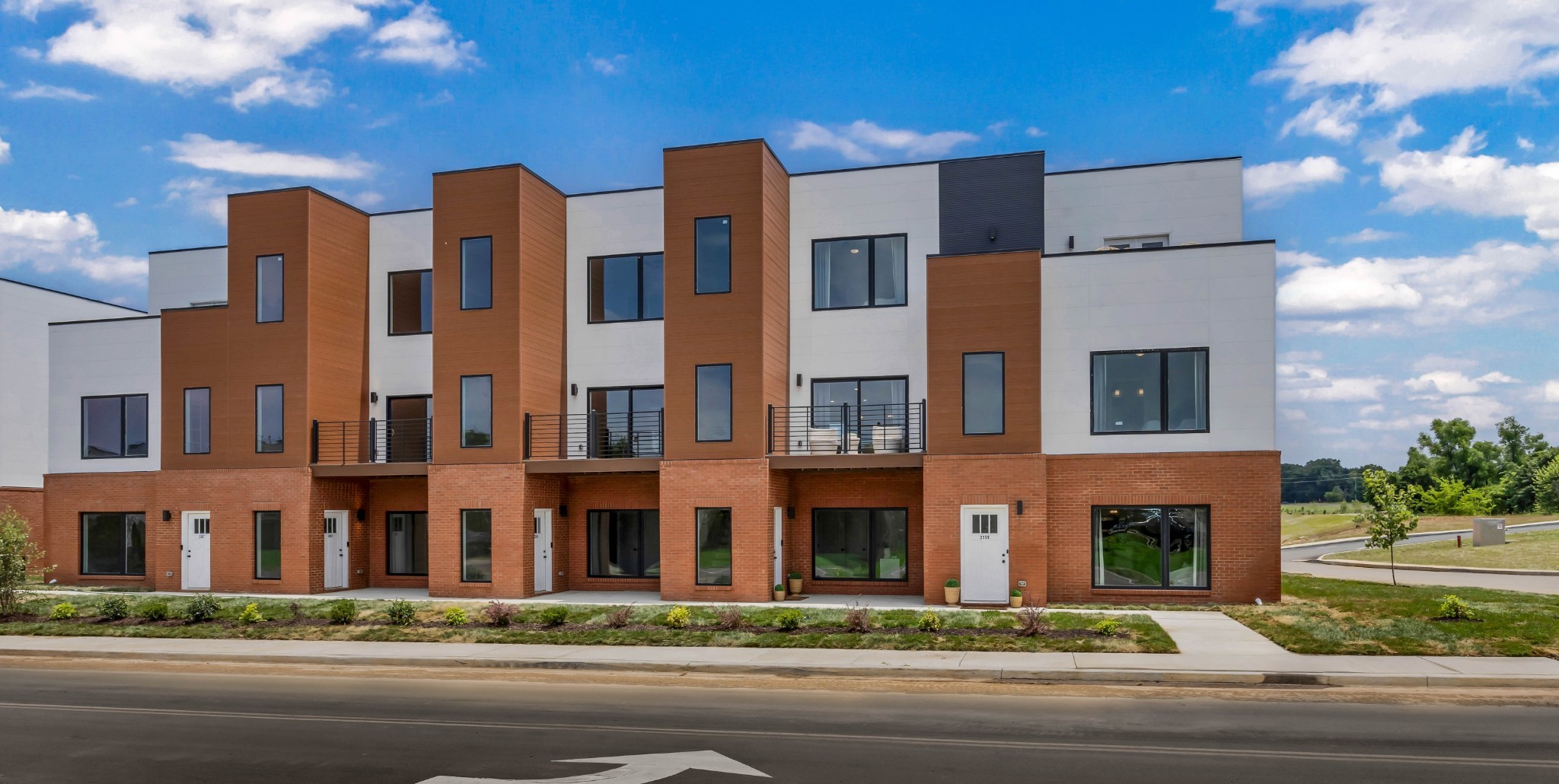 a front view of a building