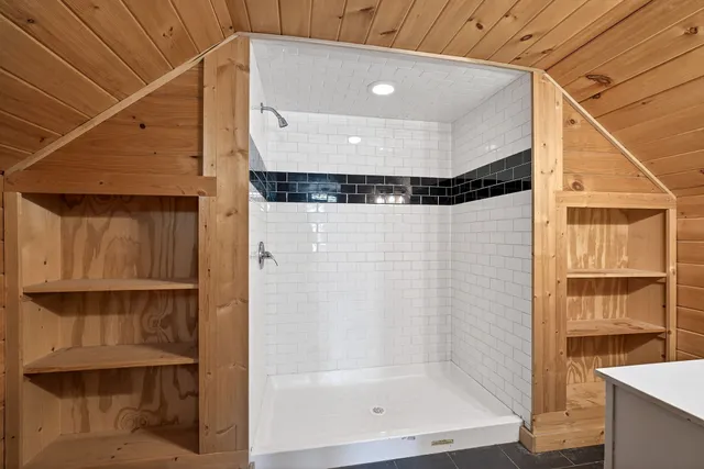 a bathroom with a shower