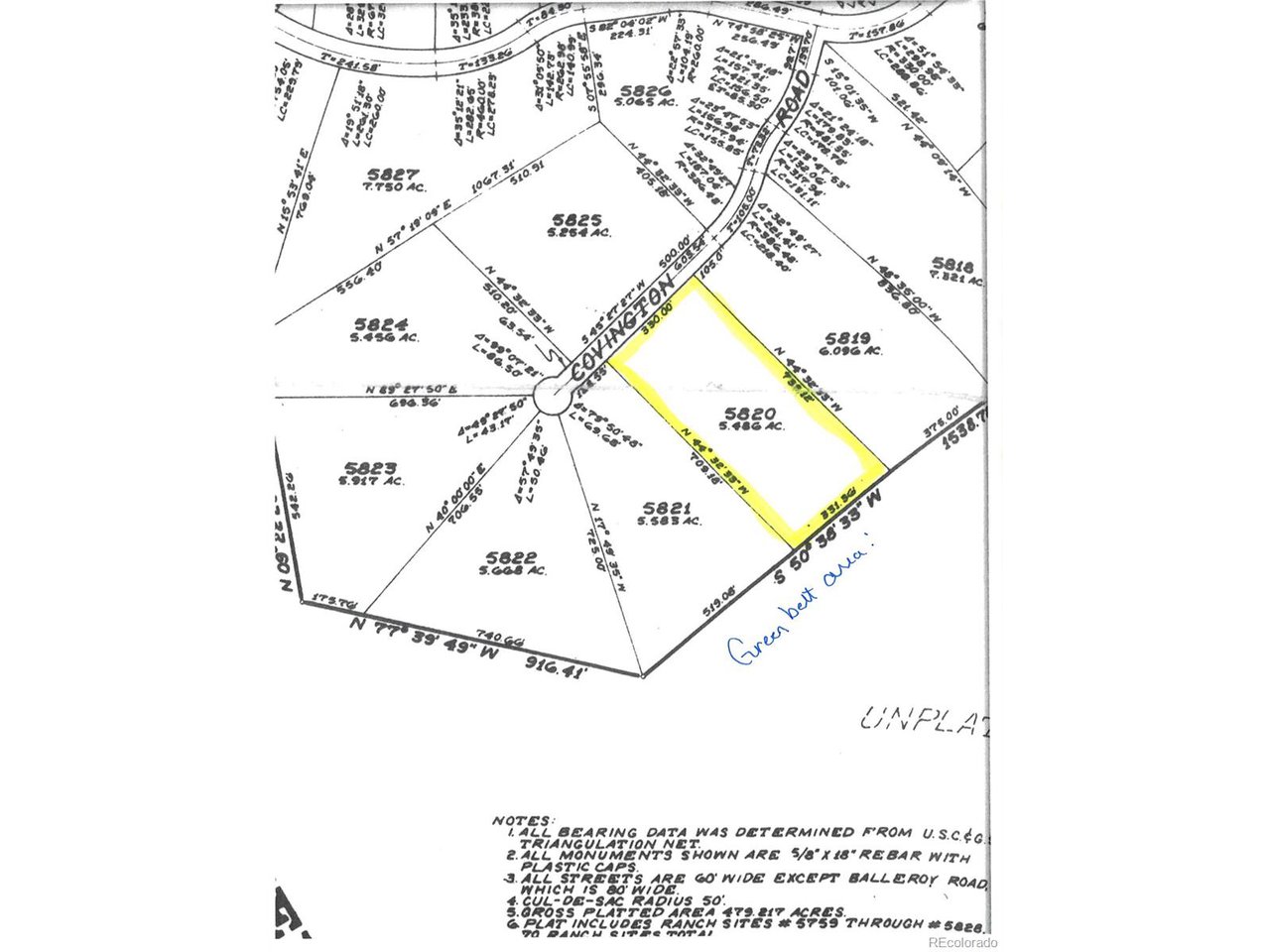 5820 Covington Road San Luis, CO 81152 - Photo 13 of 14 Enlarged Survey Plat