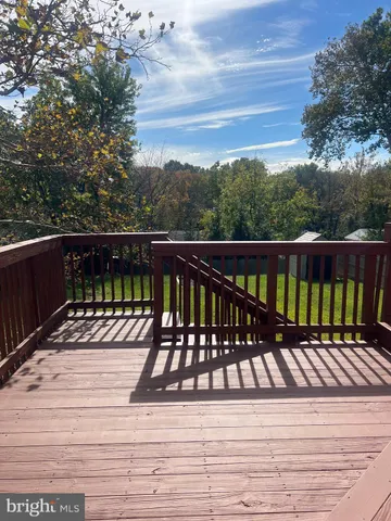 a view of wooden deck