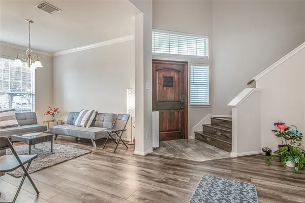 a living room with furniture