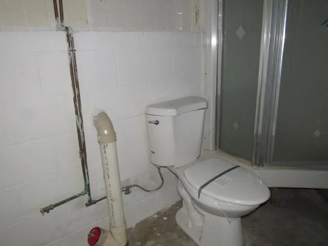 a view of a hallway with painted walls