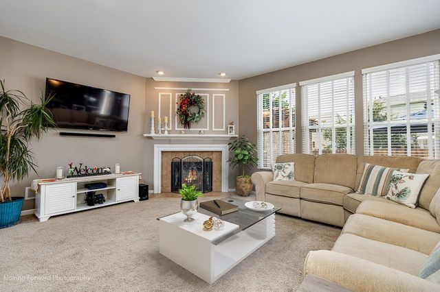 103 South Cranberry Street Bolingbrook, IL 60490 - Photo 5 of 33 a living room with furniture a fireplace and a flat screen tv
