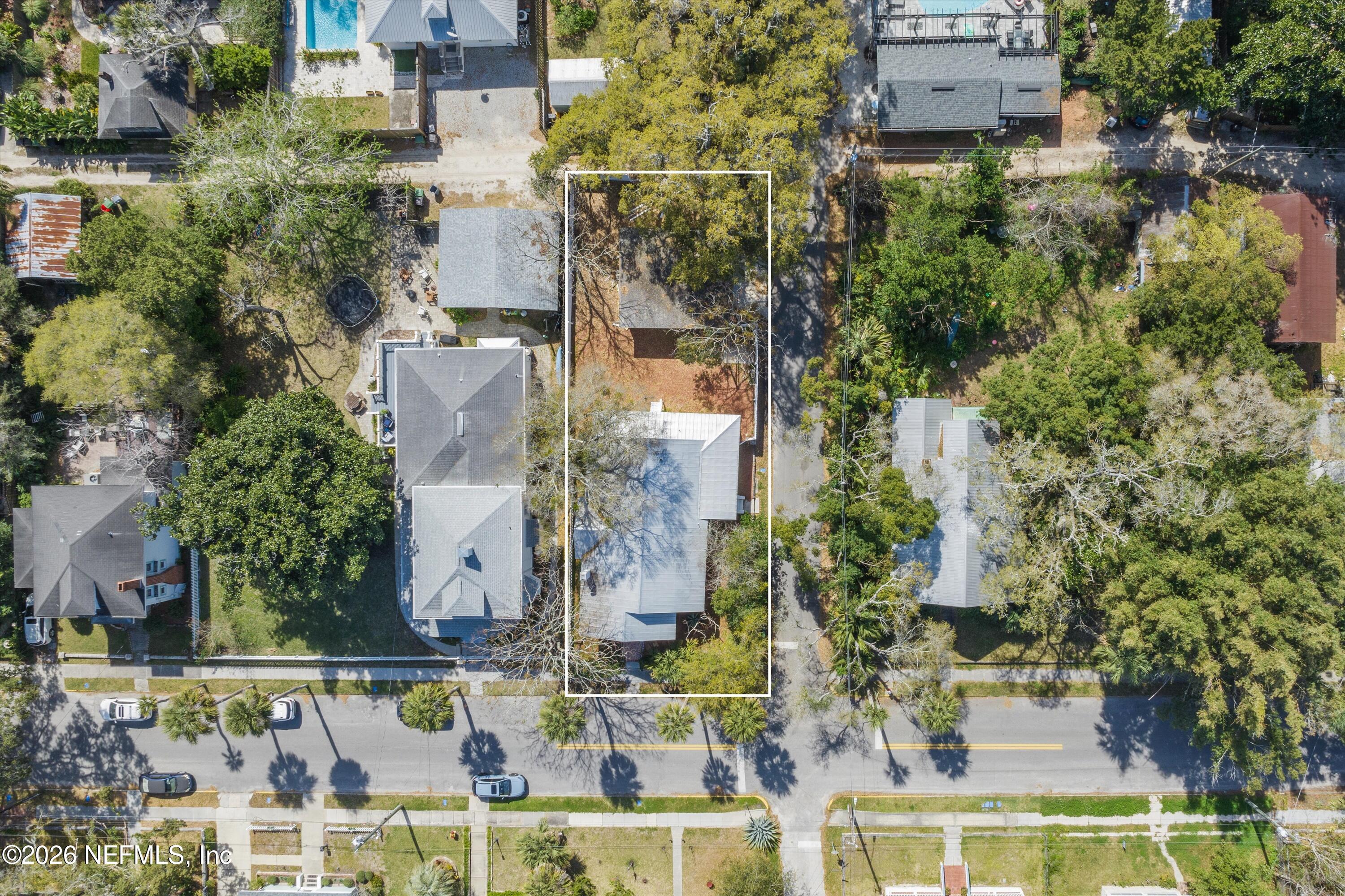 33 Cincinnati Avenue St. Augustine, FL 32084 - Photo 32 of 37 an aerial view of residential houses with outdoor space and street view