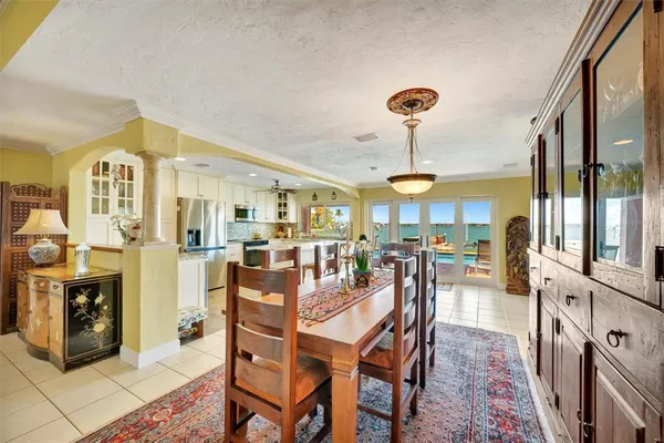 a view of a terrace with sitting area