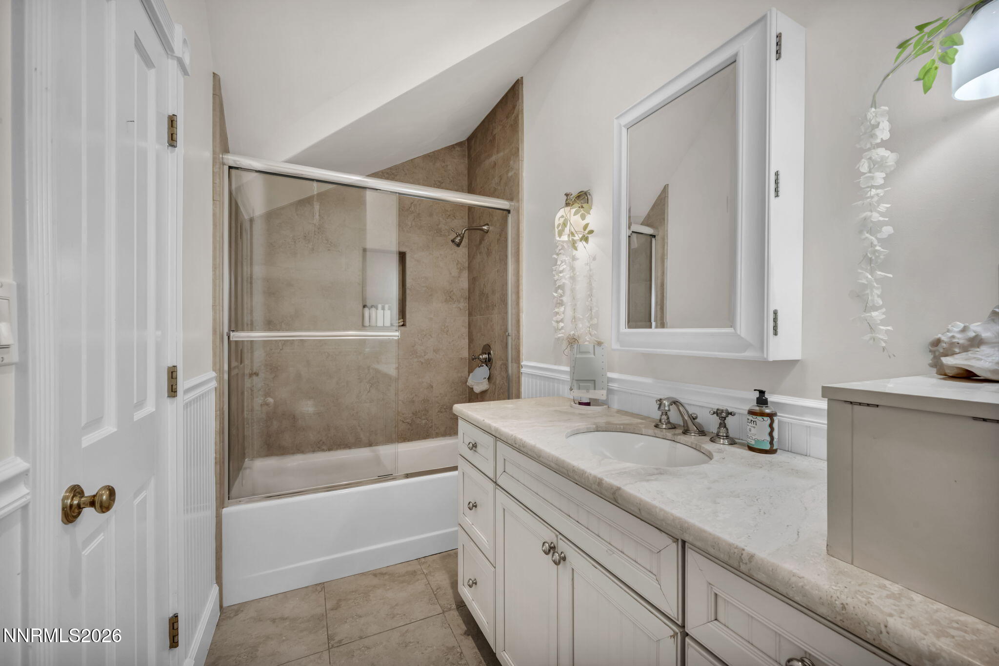 4010 Canyon Drive Reno, NV 89519 - Photo 27 of 147 a bathroom with a sink double vanity granite tub shower and a mirror