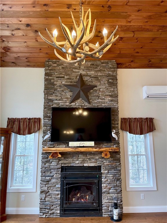 78 Hemlock Road Starkey, NY 14837 - Photo 15 of 45 Gas Fireplace With Cedar Mantel