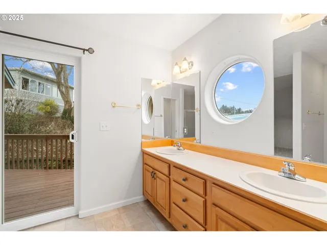 a balcony with wooden floor