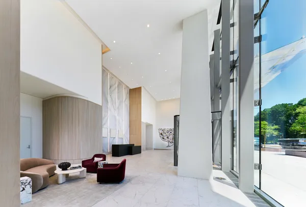 a living room with furniture