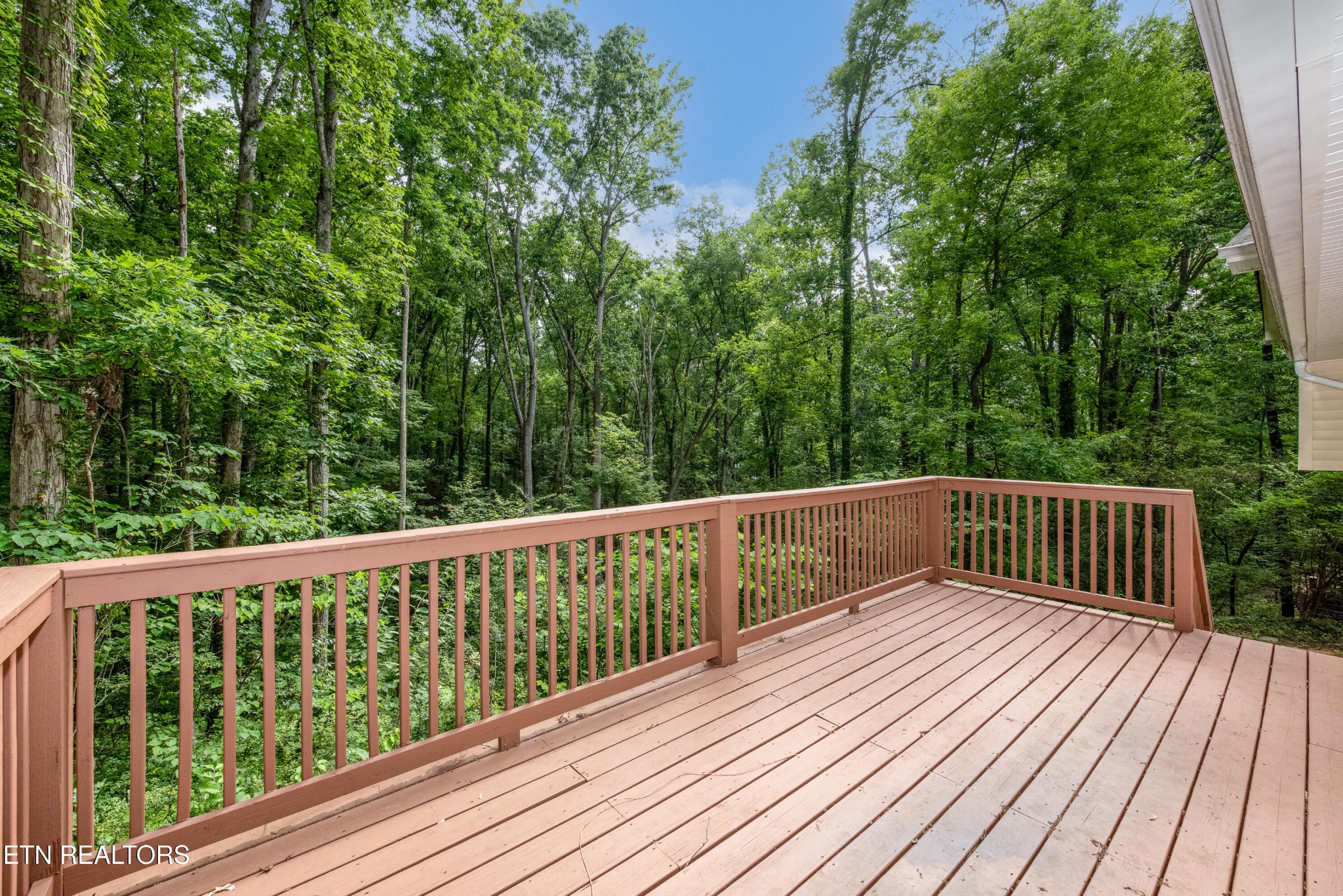 133 Windham Road Oak Ridge, TN 37830 - Photo 14 of 35 a balcony with wooden floor and trees in the back