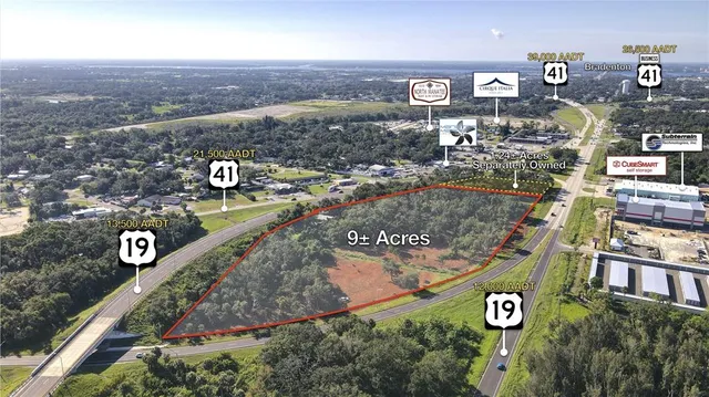 an aerial view of a city