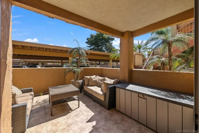 a outdoor living room with furniture