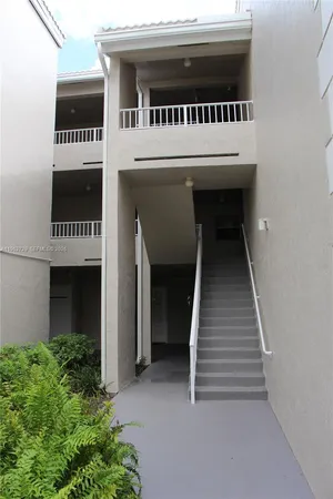 a view of a building with a balcony