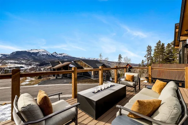 a view of a terrace with couches