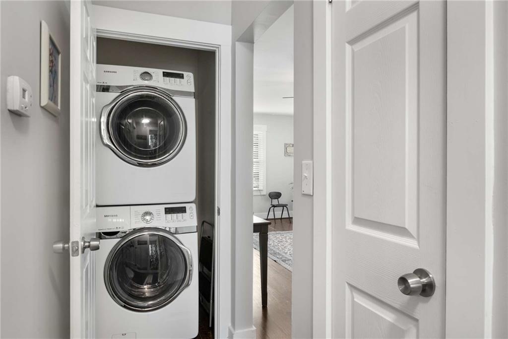 2046 Settle Circle Southeast Atlanta, GA 30316 - Photo 16 of 36 a view of a hallway with washer and dryer