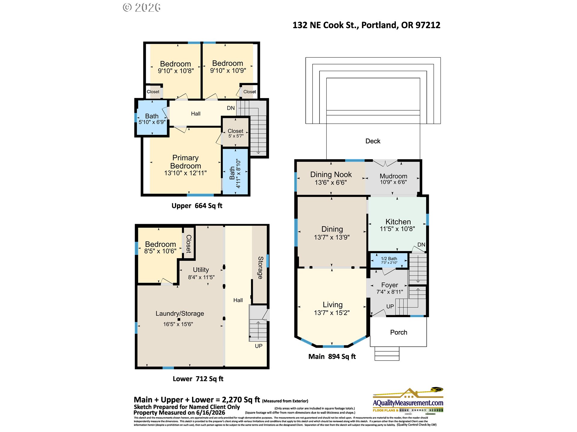 132 Northeast Cook Street Portland, OR 97212 - Photo 38 of 38 Floor Plan