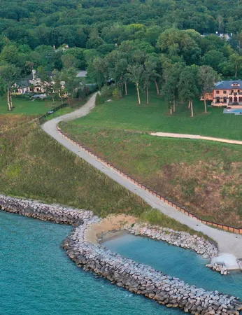 a view of a golf course with a park