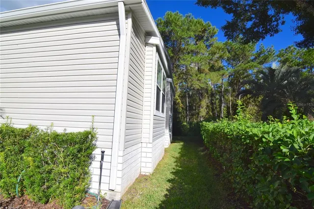 a view of a backyard with plants