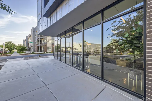 a view of a building from a window