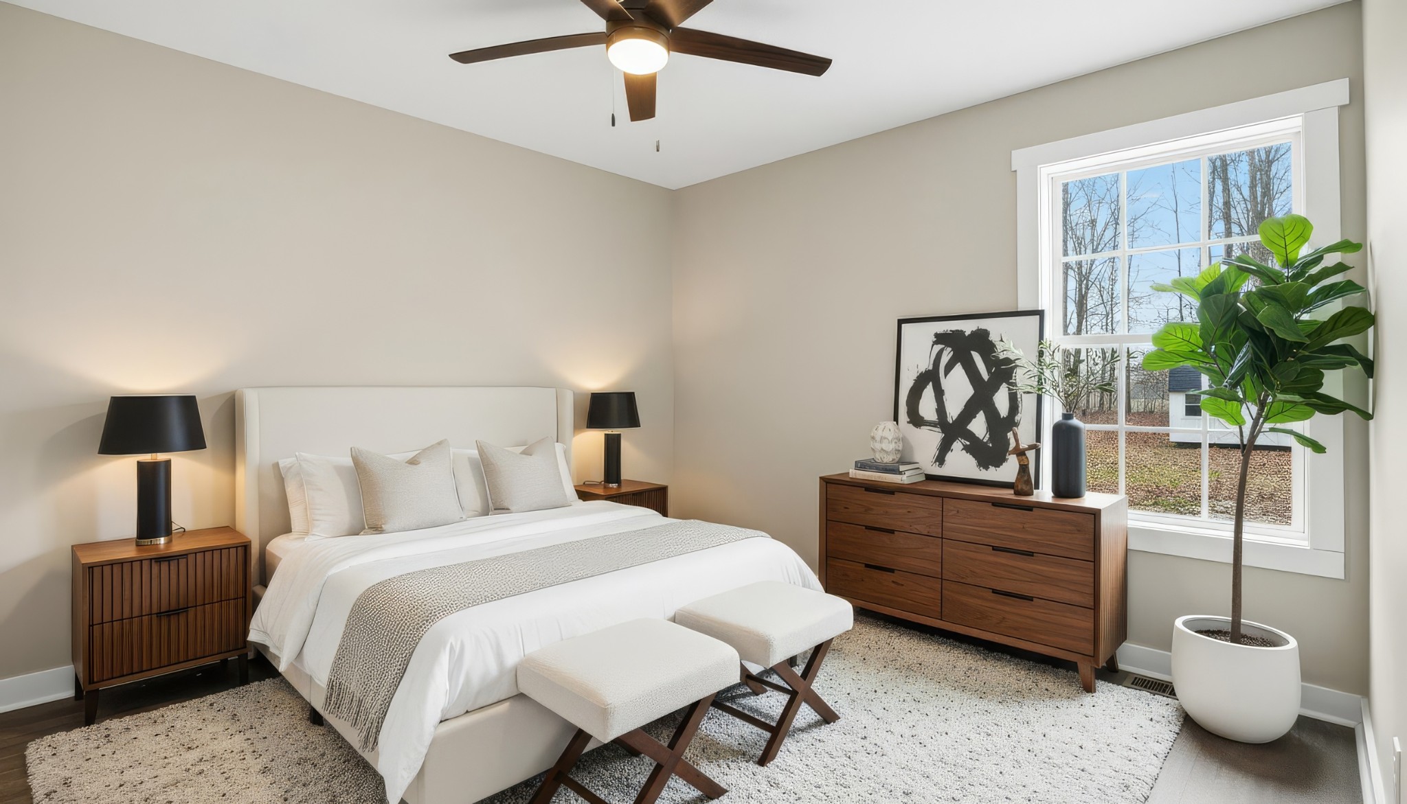 790 Preston Ridge Road Mulberry, TN 37359 - Photo 21 of 44 a bedroom with a bed and a potted plant