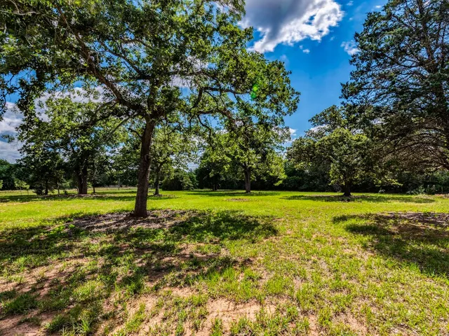 a view of a yard with a house