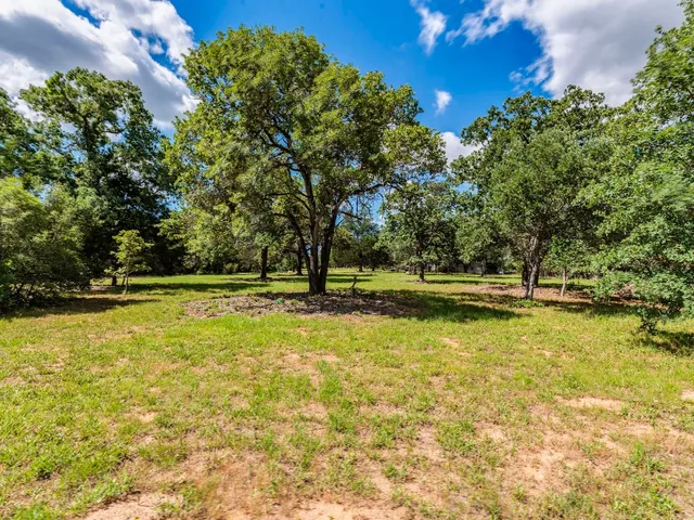a view of a swimming pool with a yard