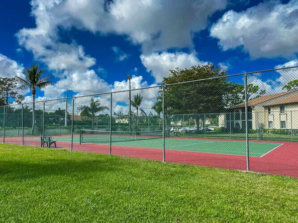 a view of a park with entertaining space