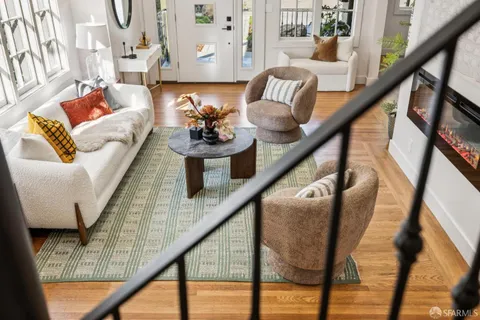 a kitchen with a stove and a cabinet
