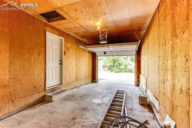 a view of balcony with wooden floor