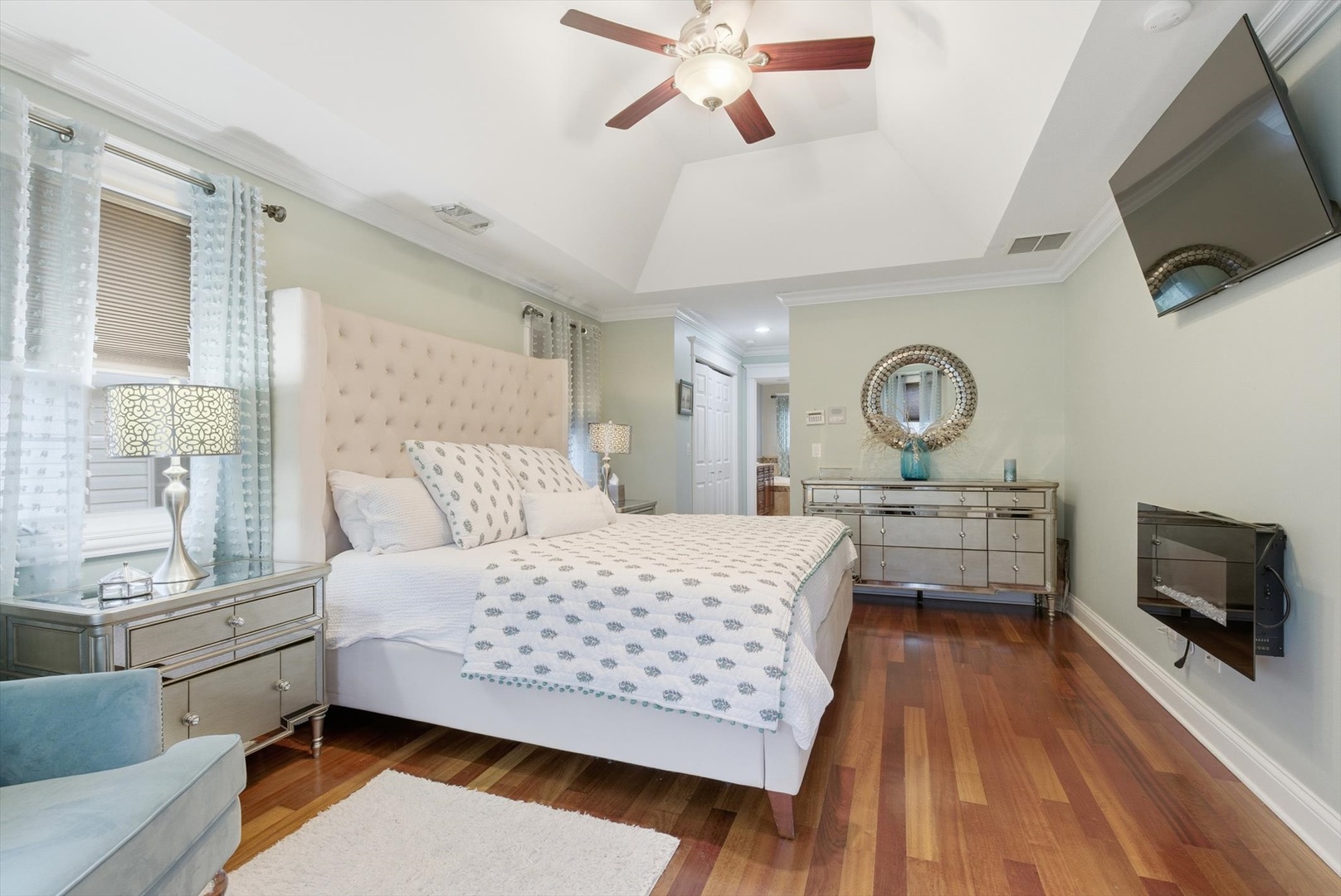 395 Scott Street Elmhurst, IL 60126 - Photo 19 of 46 a bedroom with a bed a flat screen tv and dresser