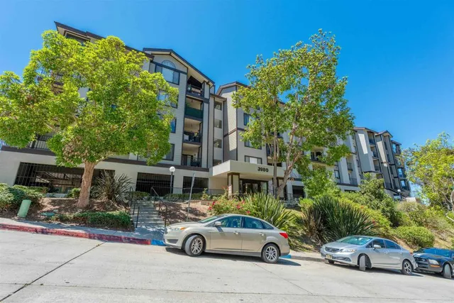 a car parked in front of a building