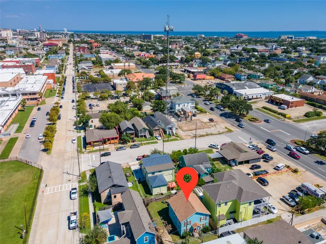 an aerial view of a city
