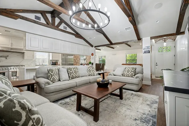 a living room with furniture