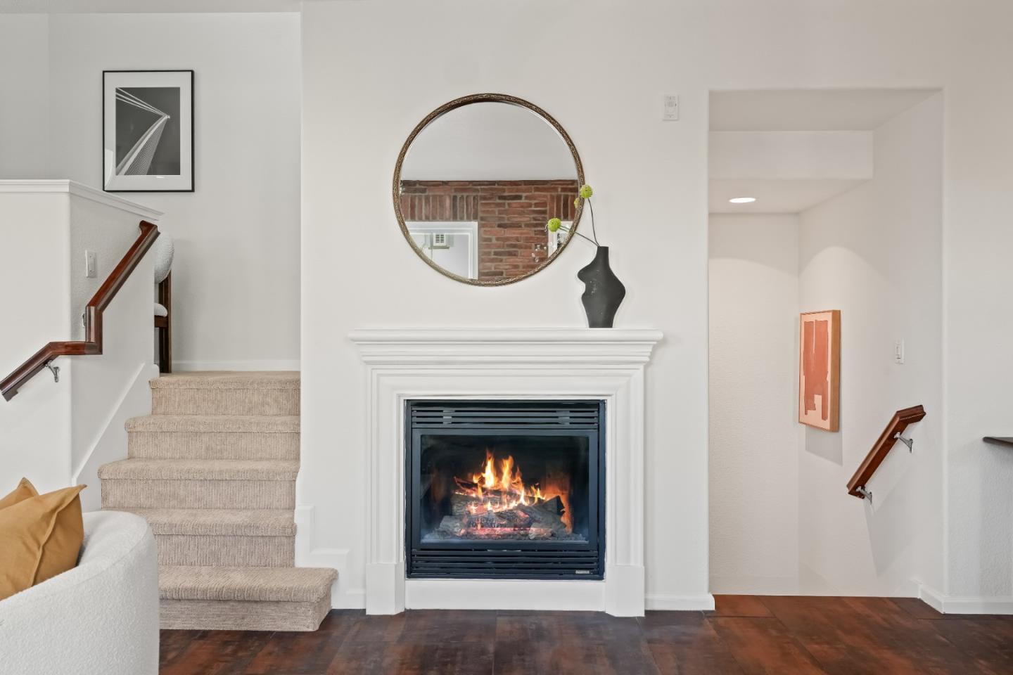 451 Chagall Street Mountain View, CA 94041 - Photo 10 of 58 a living room with furniture and a fireplace