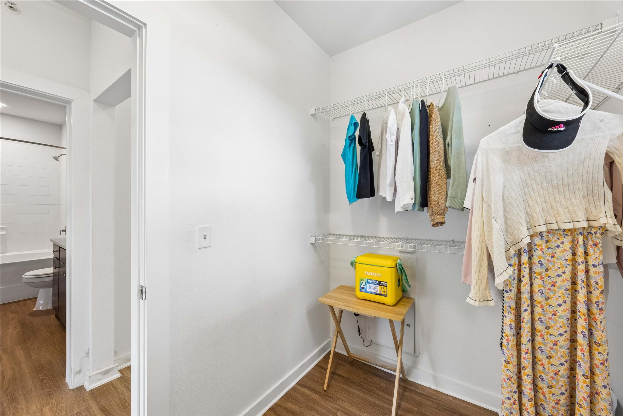 1900 Barton Springs Road, Unit 4041 Austin, TX 78704 - Photo 26 of 35 Functional walk-in closet featuring wire shelving for optimal storage and organization.