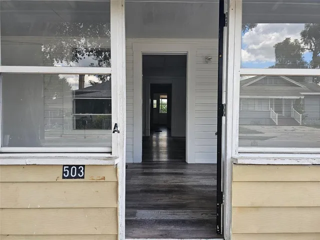 a view of a door of the house