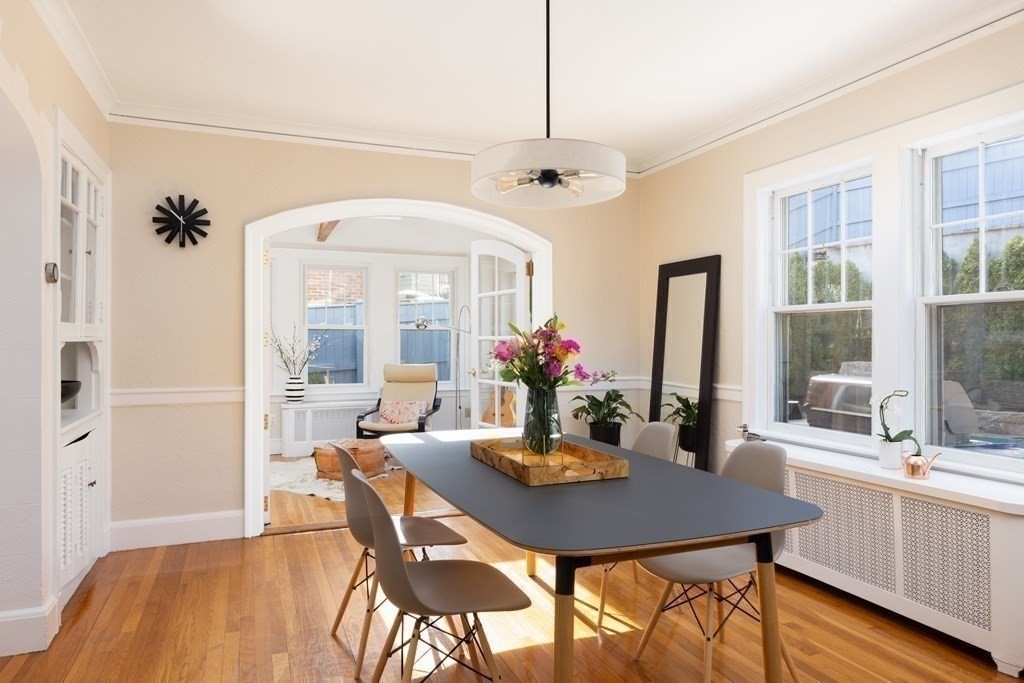 24 Jordan Road Brookline, MA 02446 - Photo 11 of 27 a view of a dining room with furniture window and outside view